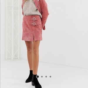 ASOS Blank NYC Suede Mini Skirt Pink Size 28